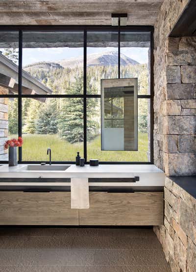 Modern Vacation Home Bathroom. Wit's End by Lisa Kanning Interior Design.