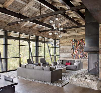  Modern Vacation Home Living Room. Wit's End by Lisa Kanning Interior Design.