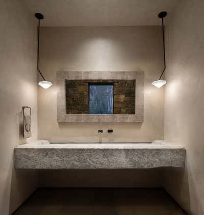 Modern Vacation Home Bathroom. Wit's End by Lisa Kanning Interior Design.