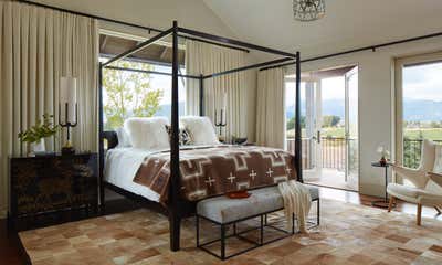  Western Contemporary Country House Bedroom. Jackson Hole Ranch House Modern by Tichenor and Thorp Architects.