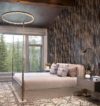 Modern Vacation Home Bedroom. Eagle's Nest by Lisa Kanning Interior Design.