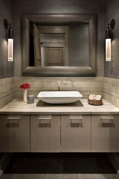Modern Vacation Home Bathroom. Eagle's Nest by Lisa Kanning Interior Design.