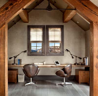  Modern Rustic Vacation Home Office and Study. Enclave by Lisa Kanning Interior Design.