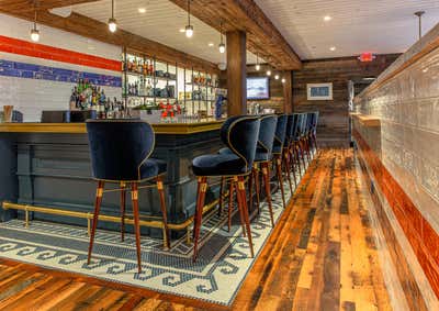 Mid-Century Modern Restaurant Bar and Game Room. The Shipwright's Daughter by Assembly Design Studio.