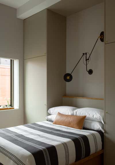  Mid-Century Modern Apartment Bedroom. W 10th Street by GRISORO studio.