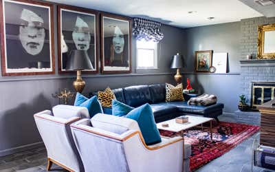  Eclectic Maximalist Family Home Living Room. Ferrall by Nichole Loiacono Design.