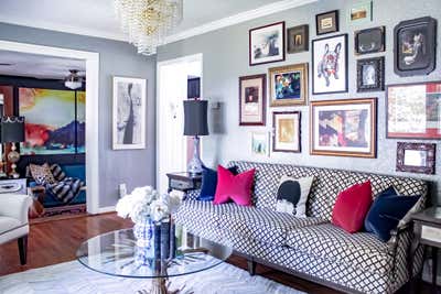  Eclectic Maximalist Family Home Living Room. Overland Park Home by Nichole Loiacono Design.
