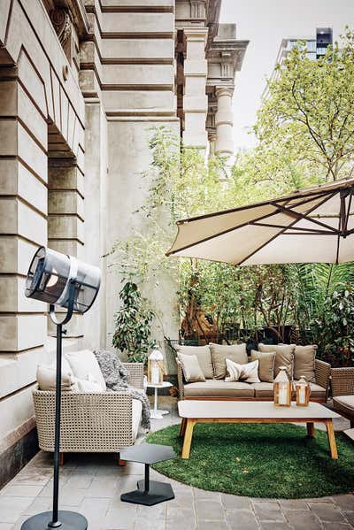  Victorian Transitional Apartment Patio and Deck. The Grand  by In Design International.