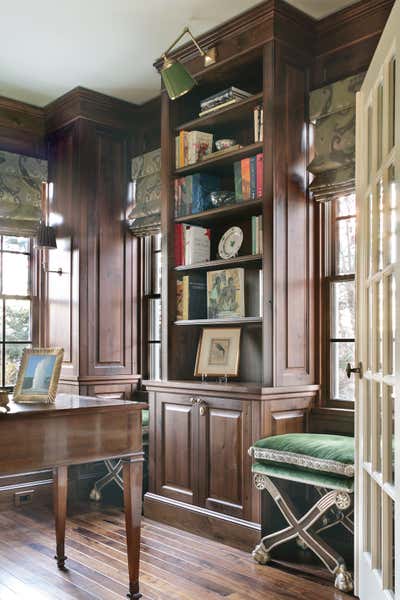  Traditional Family Home Office and Study. Walnut Jewel Box by J. Stephens Interiors.
