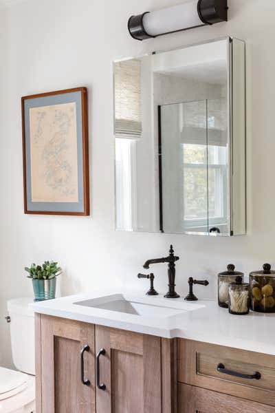  Transitional Family Home Bathroom. Wayland MA by Carly Ahlman Design.