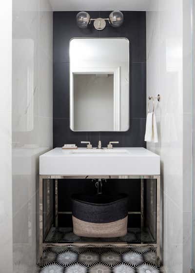  Mid-Century Modern Apartment Bathroom. Upper East Side by Carly Ahlman Design.