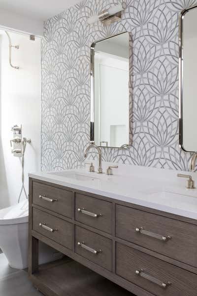  Mid-Century Modern Eclectic Apartment Bathroom. Upper East Side by Carly Ahlman Design.