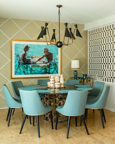  Mid-Century Modern Vacation Home Dining Room. Guggenheim House Palm Springs by Grace Home Furnishings.