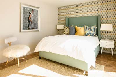 Mid-Century Modern Vacation Home Bedroom. Guggenheim House Palm Springs by Grace Home Furnishings.