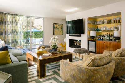  Modern Vacation Home Bar and Game Room. Guggenheim House Palm Springs by Grace Home Furnishings.