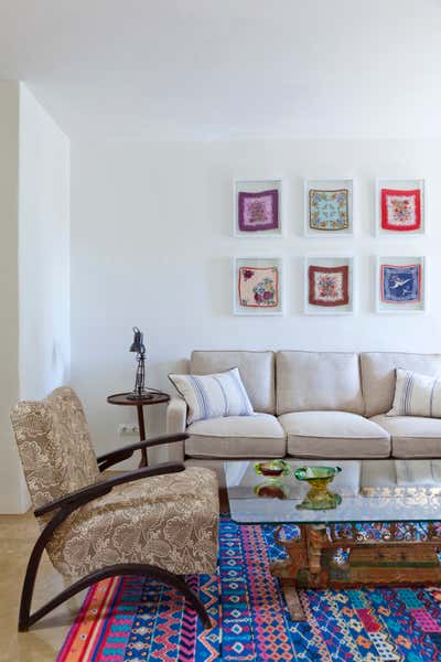  Eclectic Beach House Living Room. Ibiza Villa by Godrich Interiors.