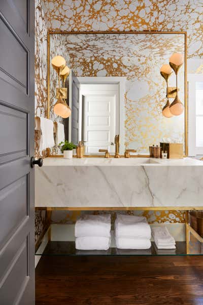  Hollywood Regency Bathroom. Close to the Heart by HSH Interiors.