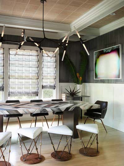  Transitional Beach House Dining Room. Southampton Residence by Ayromloo Design.