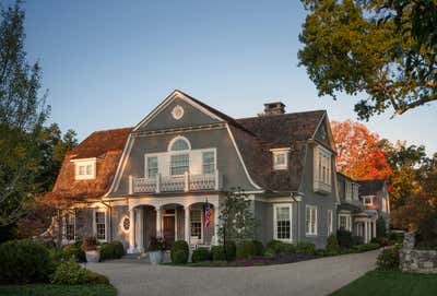  Transitional Family Home Exterior. House in Southport, CT by Eve Robinson Associates.