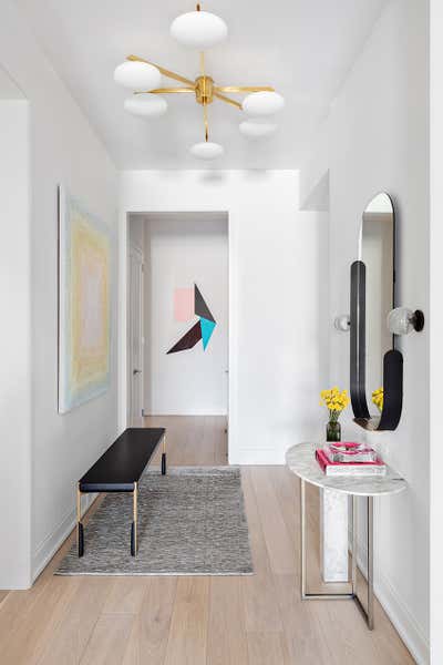  Modern Apartment Entry and Hall. West Village Glam by Workshop APD.