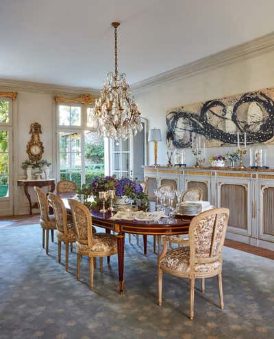  French Family Home Dining Room. Rancho Santa Fe Provencal by Tichenor and Thorp Architects.