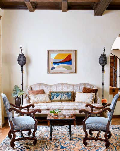  Mediterranean Family Home Living Room. Spanish Revival by Madeline Stuart.