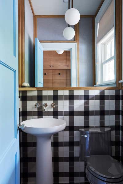  Transitional Beach House Bathroom. Southampton Residence by Ayromloo Design.