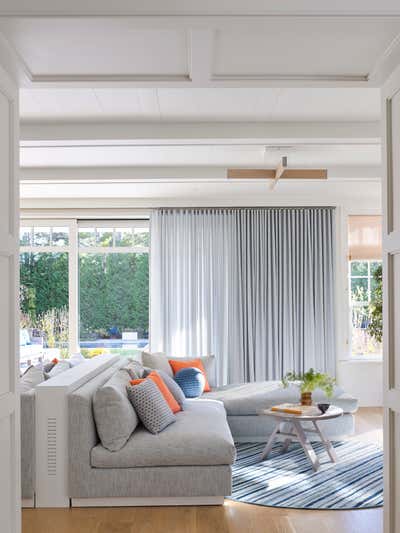  Transitional Beach House Living Room. Southampton Residence by Ayromloo Design.