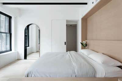 Modern Bachelor Pad Bedroom. Flatiron 2 into 1 by Jae Joo Designs.
