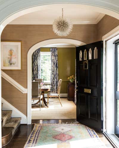  Transitional Family Home Entry and Hall. Traditional with a Twist by Charlotte Lucas Design.