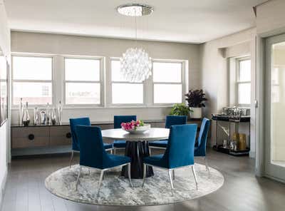  Transitional Apartment Dining Room. Chesapeake Project by Laura Hodges Studio.