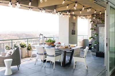  Transitional Apartment Patio and Deck. Chesapeake Project by Laura Hodges Studio.