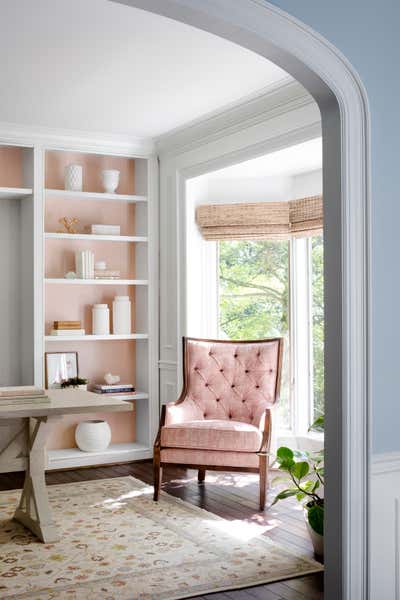 Transitional Country House Office and Study. Green Branch Project by Laura Hodges Studio.