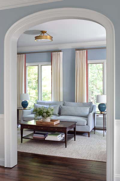Transitional Country House Living Room. Green Branch Project by Laura Hodges Studio.