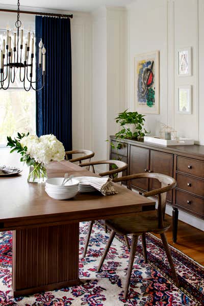  Transitional Family Home Dining Room. Ridgedale Project by Laura Hodges Studio.
