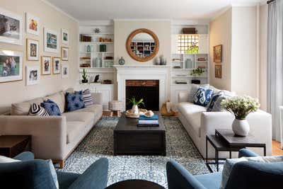  Transitional Family Home Living Room. Ridgedale Project by Laura Hodges Studio.