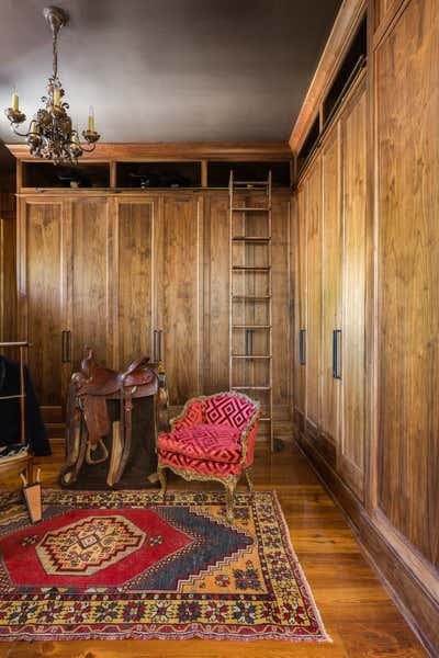 Farmhouse Country House Storage Room and Closet. Country Musician Manor by Sadhna Williams Design House.