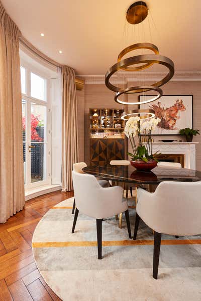 Art Deco Family Home Dining Room. Playfully Luxurious Period Property  by Designed by Woulfe.
