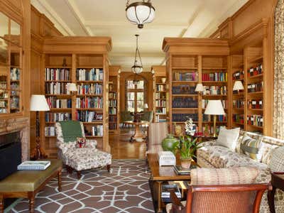 Transitional Vacation Home Office and Study. Hollyhock House by Bunny Williams Inc..