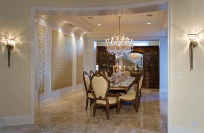  Hollywood Regency Family Home Dining Room. European Elegance by G Joseph Falcon.