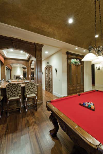  Hollywood Regency Family Home Bar and Game Room. European Elegance by G Joseph Falcon.
