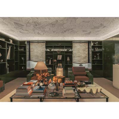 Eclectic Entertainment/Cultural Living Room. AD Interieurs 2018 by CASIRAGHI.