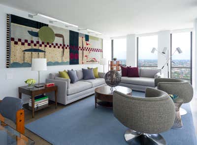  Mid-Century Modern Apartment Living Room. Gold Coast Pied-a-Terre by Todd M. Haley.