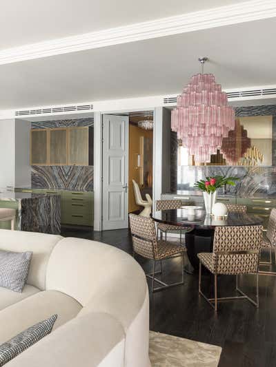  Mid-Century Modern Apartment Dining Room. Art Inspired Residence by Malyev Schafer Ltd.