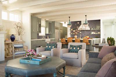  Beach Style Family Home Living Room. Manhattan Beach  by Cameron Design Group.