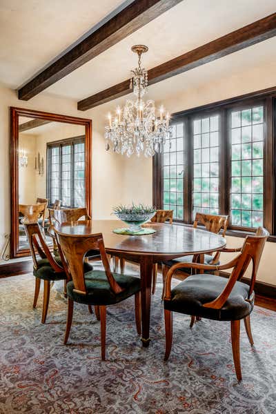  English Country Cottage Family Home Dining Room. Tudor Custom Home by BAR Architects & Interiors.