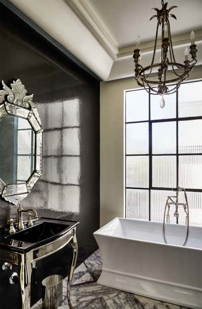  Hollywood Regency Apartment Bathroom. Old Hollywood Penthouse by Andrea Michaelson Design.