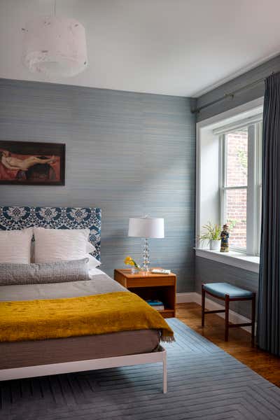  Mid-Century Modern Apartment Bedroom. Prewar Meets Mid-Century by Eleven Interiors LLC.