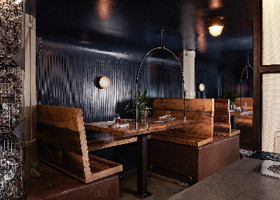 Industrial Restaurant Dining Room. The Hull by Boldt Studio.