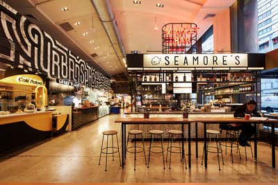 Industrial Restaurant Entry and Hall. Urbanspace West 52nd by Boldt Studio.